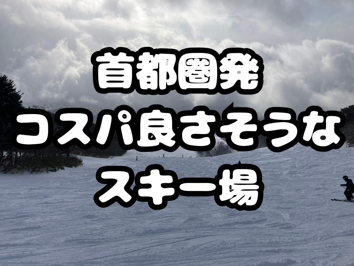 首都圏発コスパ良さそうなスキー場